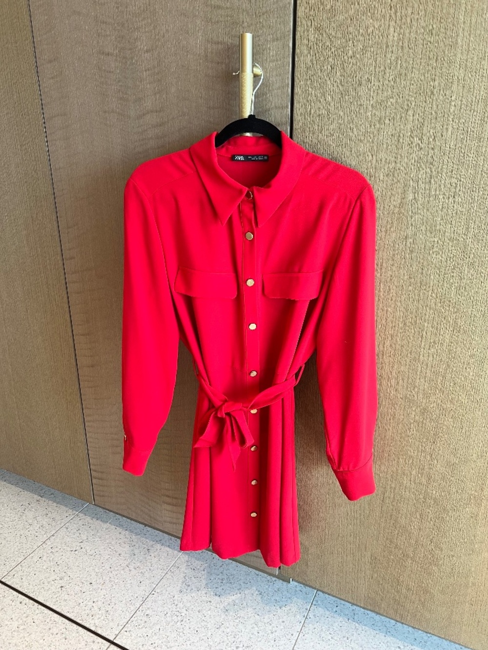 Basic Red Zara Shirt Dress